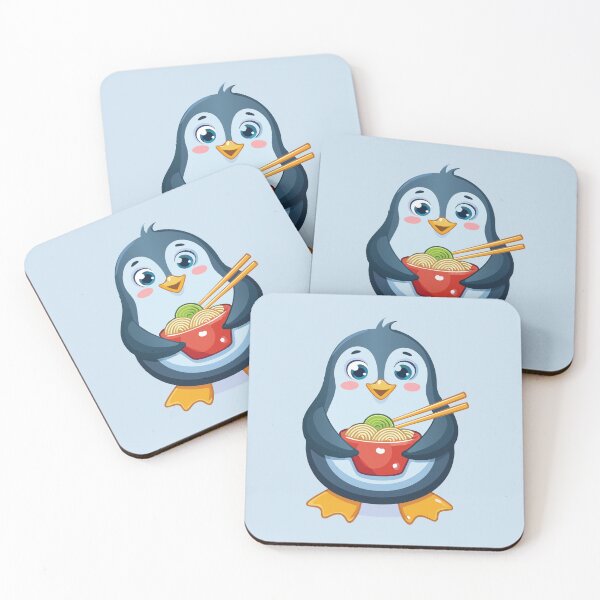 Item preview, Cute Penguin Eating Ramen | Adorable Noodle Lover | Kawaii Foodie Animal designed and sold by KAYJAY DESIGNS.