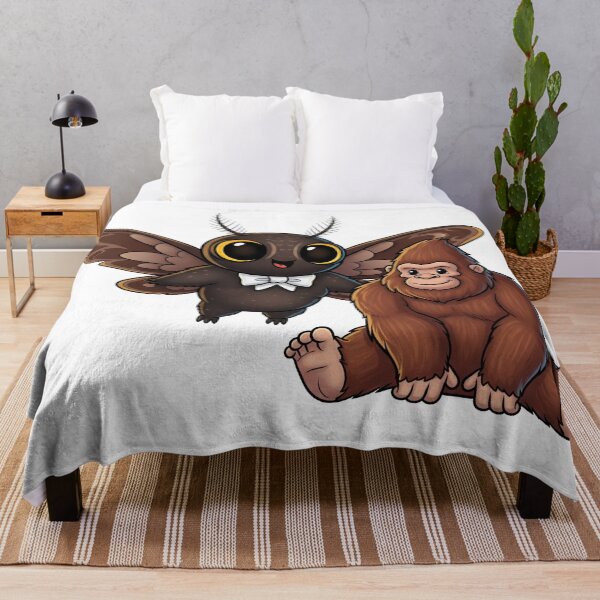 Item preview, Cute Cryptid Friends – Bigfoot & Mothman Art designed and sold by Strange Comforts.