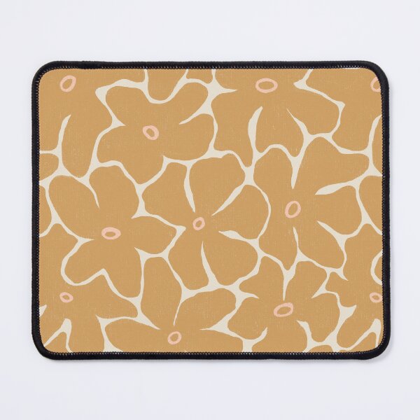 Item preview, Modern Retro Abstract Floral | Ochre Yellow Canvas Texture Pattern for Apparel & Home Decor designed and sold by Millefolia Design .