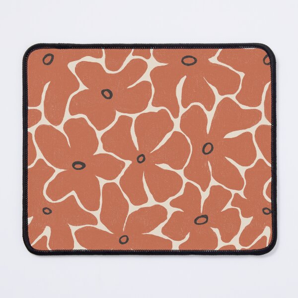 Item preview, Modern Retro Abstract Floral | Red Clay Canvas Texture Pattern for Apparel & Home Decor designed and sold by Millefolia Design .