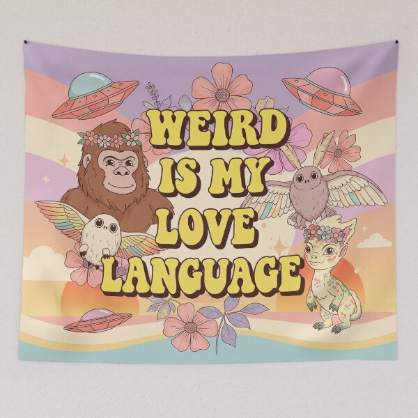 Item preview, Weird Is My Love Language – Cute Cryptid Valentine Art designed and sold by Strange Comforts.