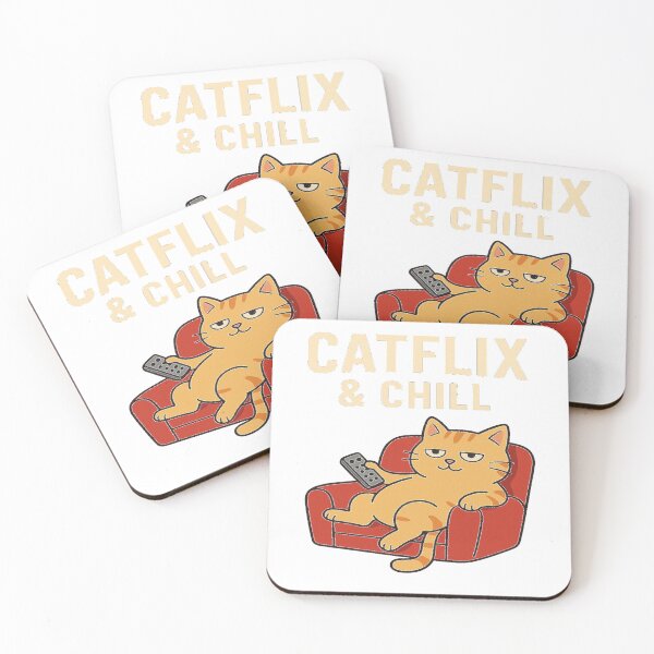 Item preview, Catflix & Chill – Funny Lazy Cat Tee for Cat Lovers designed and sold by Khayallab .