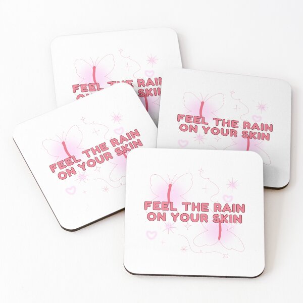 Item preview, feel the rain on your skin ~ cute pink sparkle & butterfly aesthetic designed and sold by The Romantics Atelier.