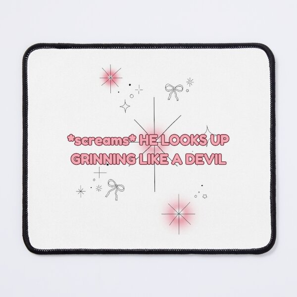 Item preview, He Looks Up Grinning Like A Devil ~ cute music aesthetic designed and sold by Raining Cats & Books.