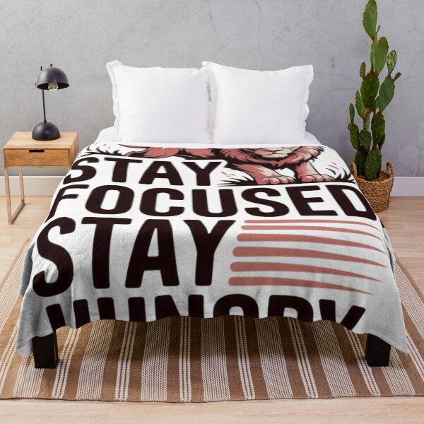 Item preview, Stay Focused Stay Hungry – Motivational Lion Quote Design designed and sold by Enjoy237.