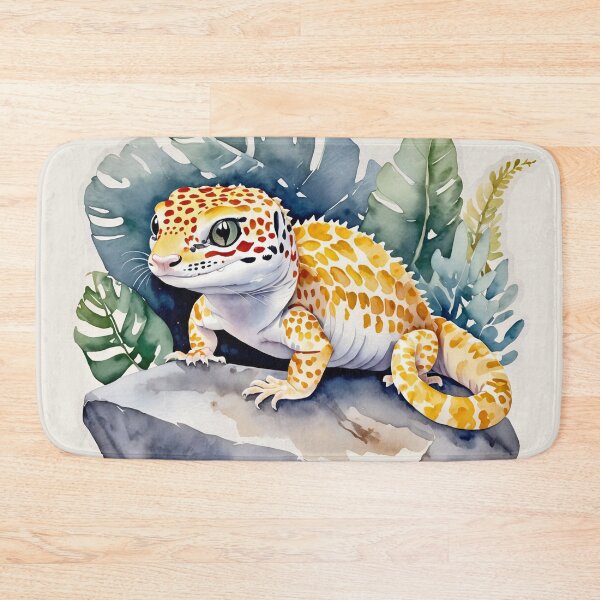Item preview, Leopard gecko on a rock,  Water Paint lizard  designed and sold by Moonde04.