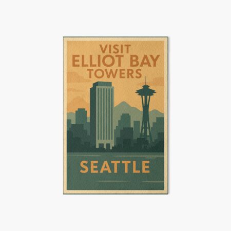 Item preview, Visit Eliot Bay Towers, Seattle – Frasier-Inspired Vintage Travel Poster designed and sold by Deliberate Creations.
