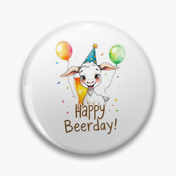 Item preview, Happy Beer-day beer Gift cute meme goat designed and sold by CheeseBlueprint.