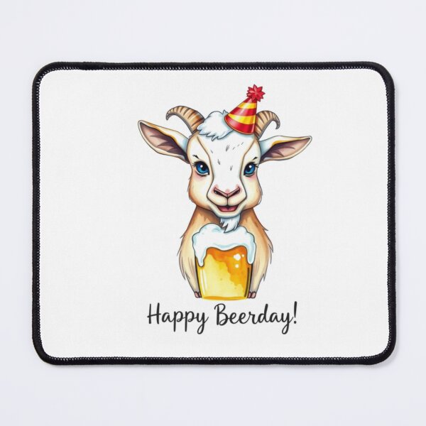 Item preview, Happy Beer-day beer Gift cute meme goat designed and sold by CheeseBlueprint.
