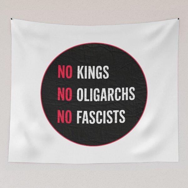 Item preview, No Kings No Oligarchs No Fascists designed and sold by Angry Swan Designs.