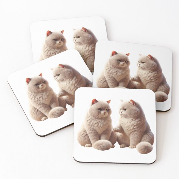 Item preview, Gentle Touch – Fluffy Cat Couple Comforting Each Other designed and sold by MoodMeow.