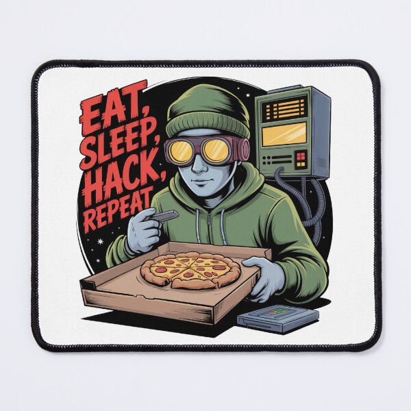 Item preview, Eat Sleep Hack Repeat – Hacker Pizza Design for Nerds designed and sold by einfachdesign.