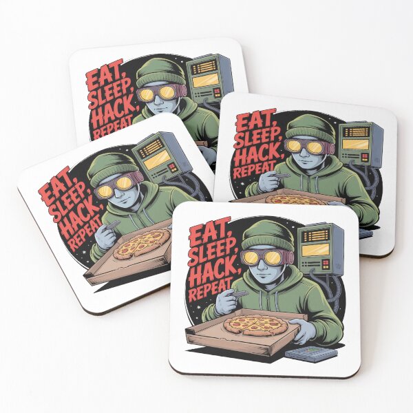 Item preview, Eat Sleep Hack Repeat – Hacker Pizza Design for Nerds designed and sold by einfachdesign.