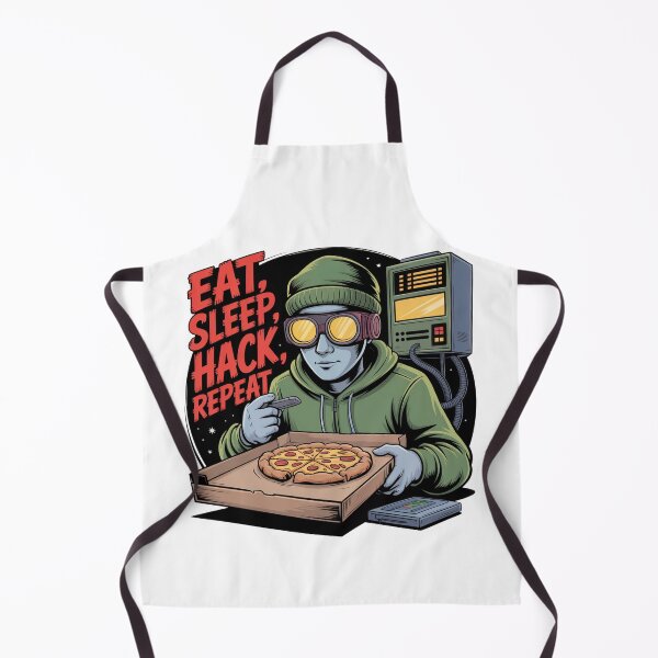 Item preview, Eat Sleep Hack Repeat – Hacker Pizza Design for Nerds designed and sold by einfachdesign.