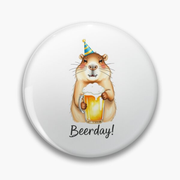Item preview, Happy Beer-day beer Gift cute meme capybara designed and sold by CheeseBlueprint.