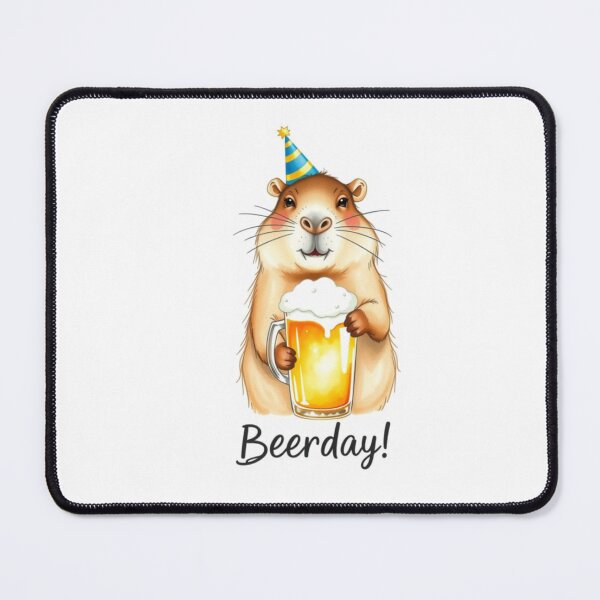 Item preview, Happy Beer-day beer Gift cute meme capybara designed and sold by CheeseBlueprint.