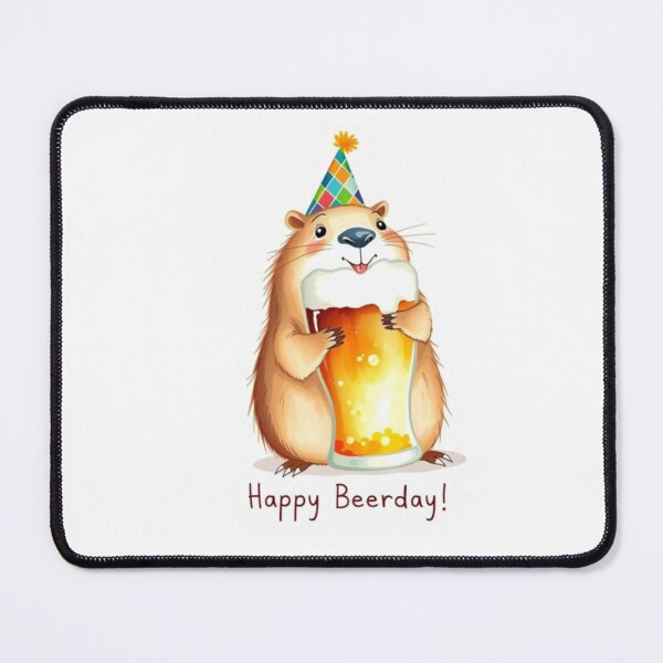 Item preview, Happy Beer-day beer Gift cute meme capybara designed and sold by CheeseBlueprint.