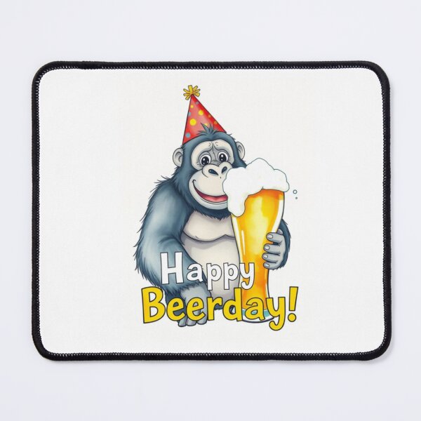 Item preview, Happy Beer-day beer Gift cute meme gorilla designed and sold by CheeseBlueprint.