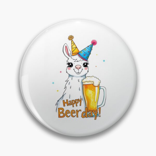 Item preview, Happy Beer-day beer Gift cute meme llama designed and sold by CheeseBlueprint.