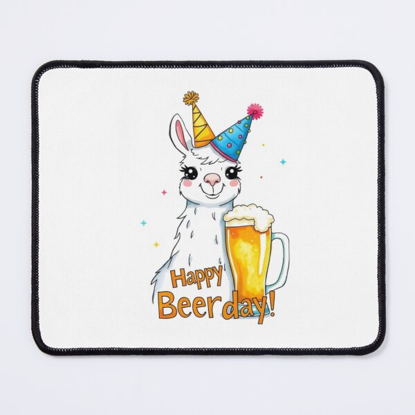 Item preview, Happy Beer-day beer Gift cute meme llama designed and sold by CheeseBlueprint.
