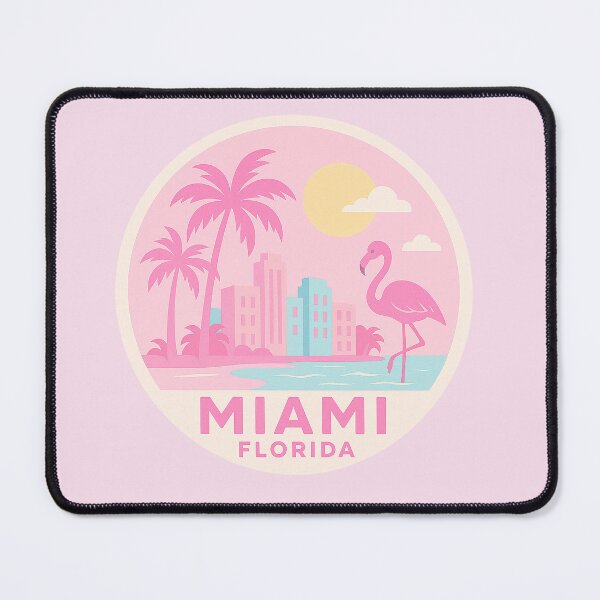 Item preview, Miami Pink Travel Sticker with Palm Trees, Florida Travel Sticker, Flamingo Travel Sticker designed and sold by SusannesArtShop.