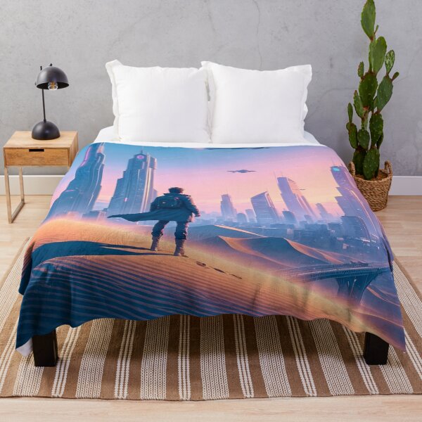 Item preview, Lone Traveller Stands on a Windswept Dune designed and sold by Ink Art Design.