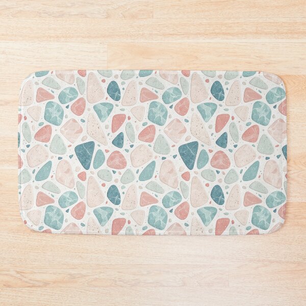 Item preview, Modern Terrazzo Seamless Pattern with Pastel Pink and Teal Irregular Shapes. designed and sold by RGShirtWorks.