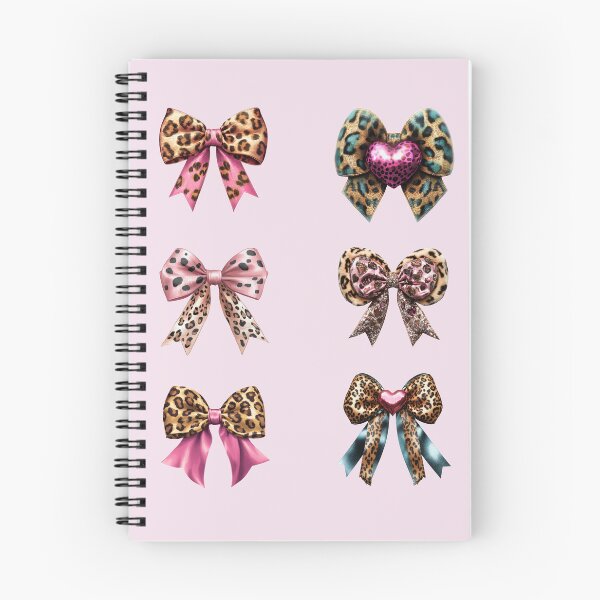Item preview, Cheetah Print Bow Set – Pack of 6 Pink and Blue Satin Bows designed and sold by EmeraldeaArt.