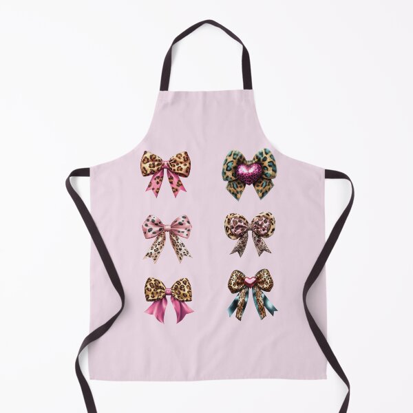 Item preview, Cheetah Print Bow Set – Pack of 6 Pink and Blue Satin Bows designed and sold by EmeraldeaArt.