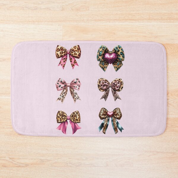 Item preview, Cheetah Print Bow Set – Pack of 6 Pink and Blue Satin Bows designed and sold by EmeraldeaArt.