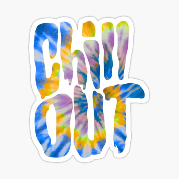 Item preview, CHILL OUT - Groovy Tie-Dye Text designed and sold by Colorful-Garden.