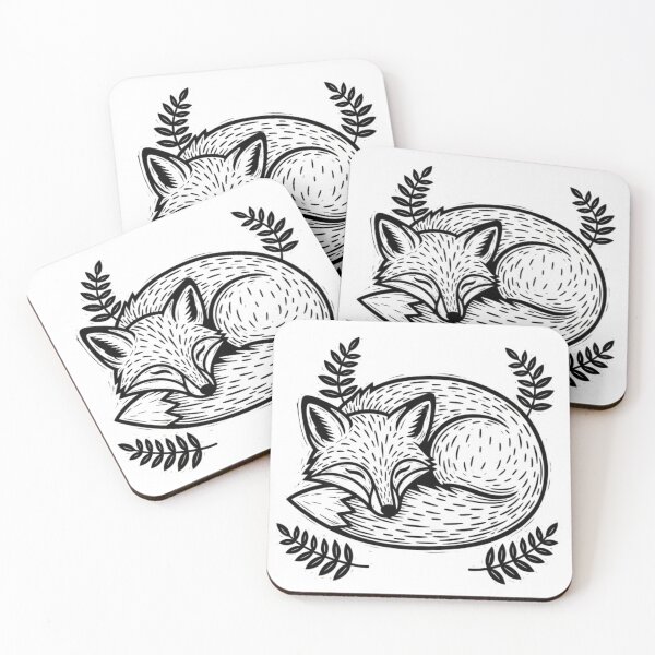 Item preview, The Sleep of the Fox - Handcrafted Folk Print designed and sold by Augustin Dbilam.