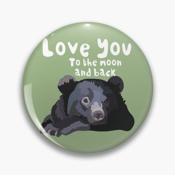 Item preview, M  is For Moon Bear,Moon Bear Artwork – Striking Asiatic Black Bear Illustration and Wildlife Design designed and sold by PrettylittlepastelUk.
