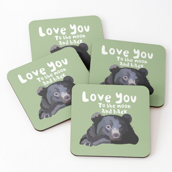 Item preview, M  is For Moon Bear,Moon Bear Artwork – Striking Asiatic Black Bear Illustration and Wildlife Design designed and sold by PrettylittlepastelUk.