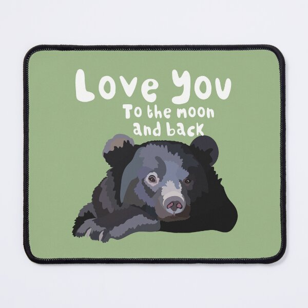 Item preview, M is For Moon Bear,Moon Bear Artwork – Striking Asiatic Black Bear Illustration and Wildlife Design designed and sold by PrettylittlepastelUk.