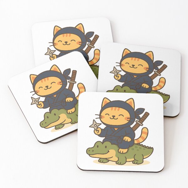 Item preview, Ninja Cat on Crocodile designed and sold by Raku..