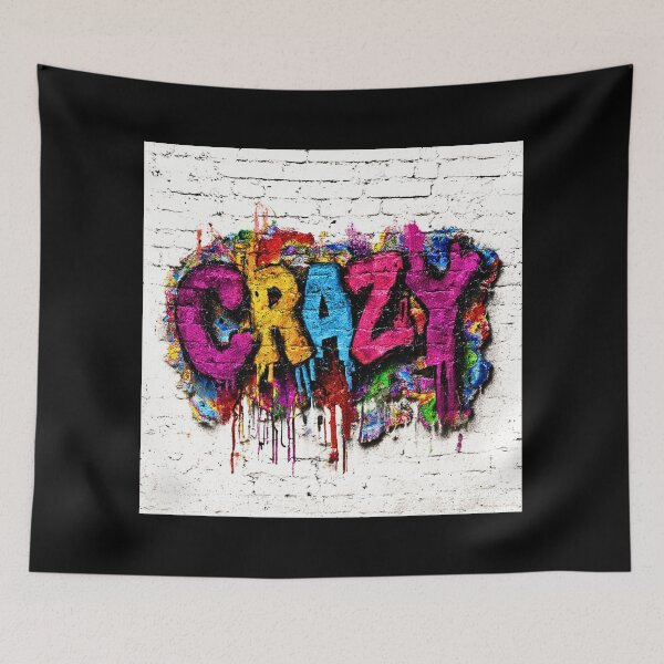 Item preview, Crazy, colorful graffiti effect artwork, mural designed and sold by silent-violin.