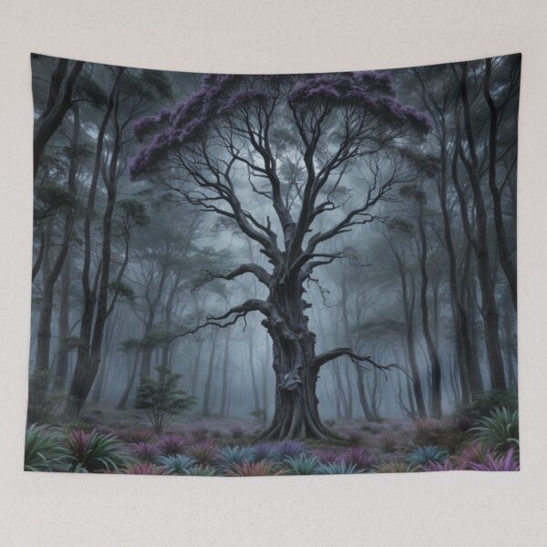 Item preview, "Mystical Tarkine Tree Under Cosmic Skies in Tasmania, Australia Illustrated Art Sticker" designed and sold by Timeless Design.