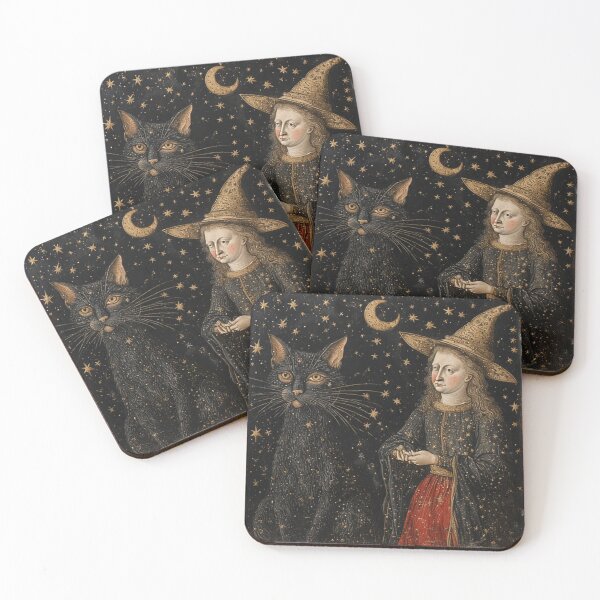 Item preview, Medieval Witch & Black Cat  designed and sold by TheDarkWardrobe.