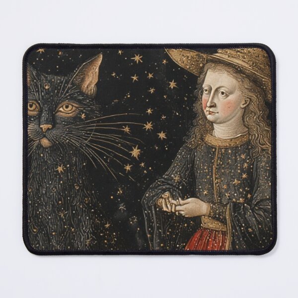 Item preview, Medieval Witch & Black Cat designed and sold by TheDarkWardrobe.
