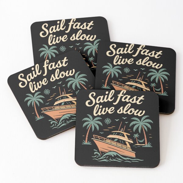Item preview, Sail Fast Live Slow Captain Boat Nautical vintage designed and sold by LuminOrb.