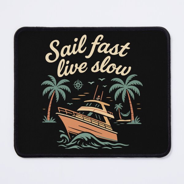 Item preview, Sail Fast Live Slow Captain Boat Nautical vintage designed and sold by LuminOrb.