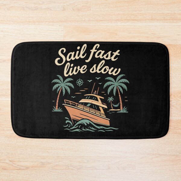 Item preview, Sail Fast Live Slow Captain Boat Nautical vintage designed and sold by LuminOrb.
