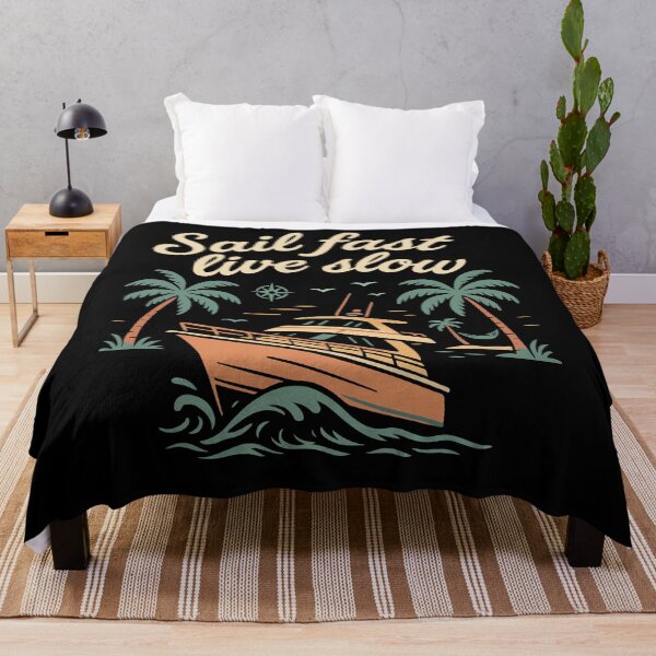 Item preview, Sail Fast Live Slow Captain Boat Nautical vintage designed and sold by LuminOrb.