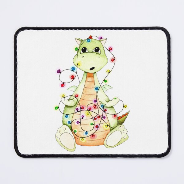 Item preview, Cute watercolor dragon with Christmas lights designed and sold by MilediVinter.