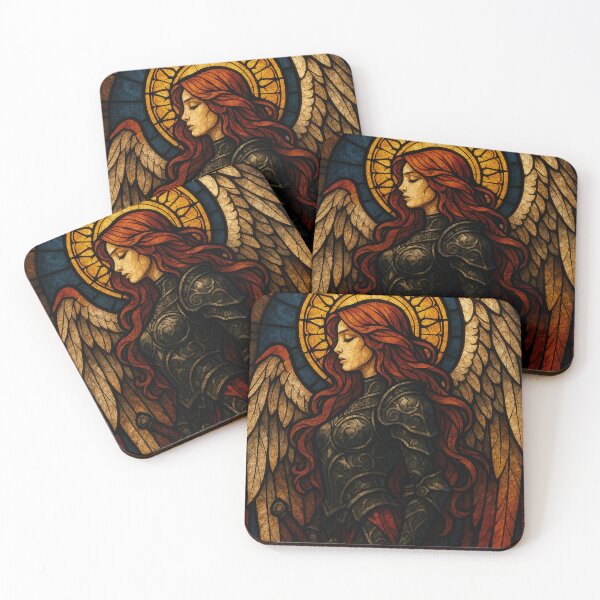Item preview, Sacred Stained Glass Warrior Angel designed and sold by Rheves.