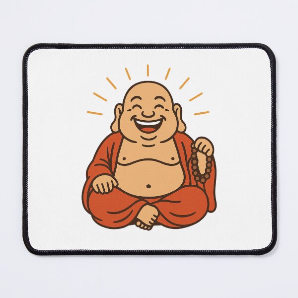 Item preview, Happy and laughing buddha big smile and excitement peaceful symbol and sign meditation designed and sold by adesignworld.