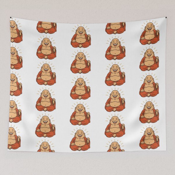 Item preview, Happy and laughing buddha big smile and excitement peaceful symbol and sign meditation designed and sold by adesignworld.