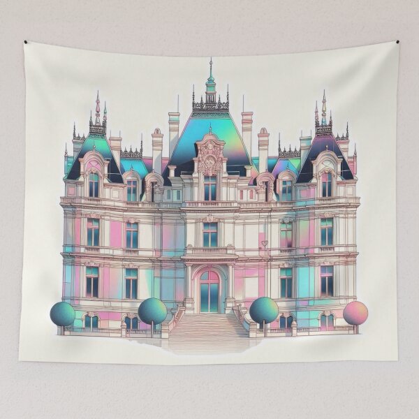 Item preview, Minimalist French Castle - Modern Chateaucore Aesthetic Wall Art designed and sold by Sugar Wisdom .