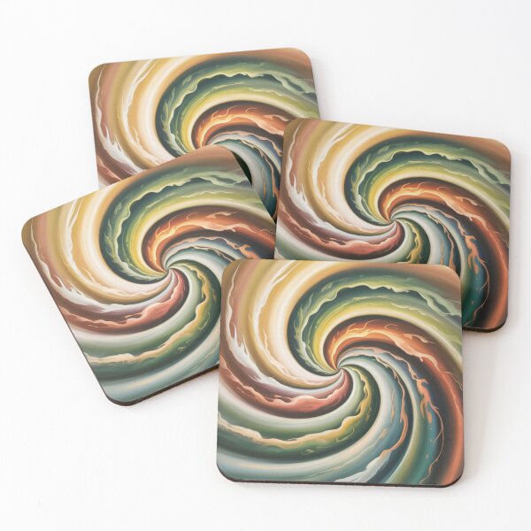 Item preview, Spiral of Four Elements – Fire, Water, Earth & Air Abstract Art designed and sold by Habita Tu Espacio.